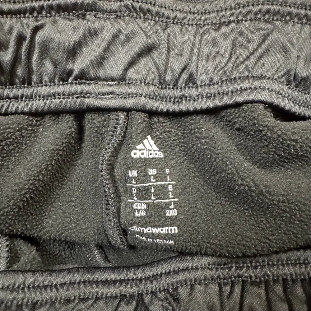 Adidas Black Straight Leg Climawarm Fleece Lined Sweatpants Mens Size L